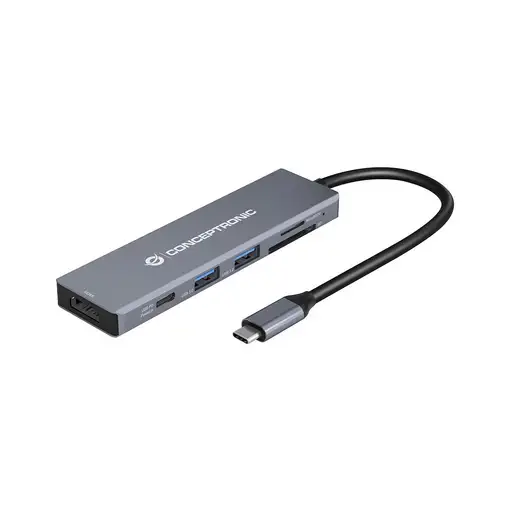 Conceptronic DONN23G base para portátil y replicador de puertos Alámbrico USB 3.2