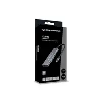 Conceptronic DONN23G base para portátil y replicador de puertos Alámbrico USB 3.2