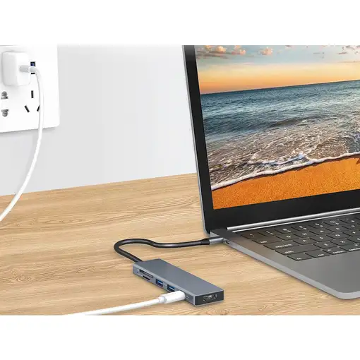 Conceptronic DONN23G base para portátil y replicador de puertos Alámbrico USB 3.2