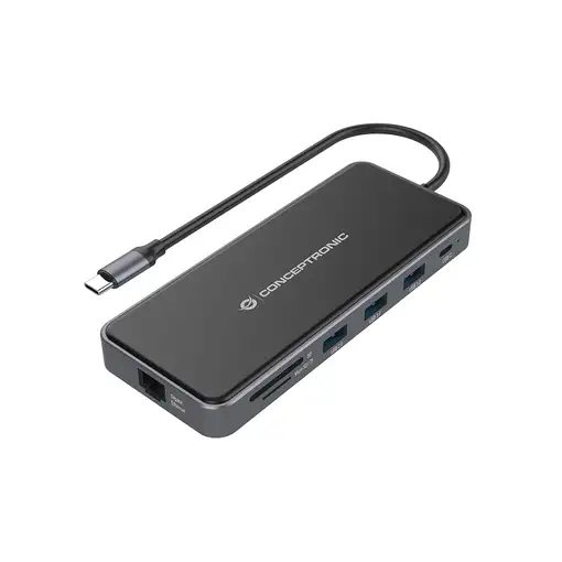 Conceptronic DONN15G base para portátil y replicador de puertos Alámbrico USB 3.2