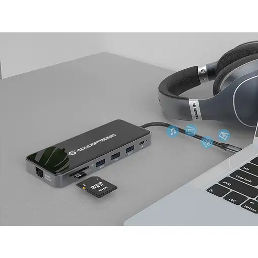 Conceptronic DONN15G base para portátil y replicador de puertos Alámbrico USB 3.2