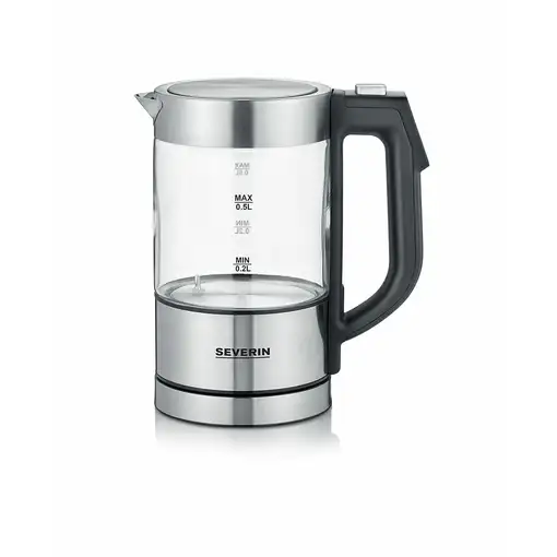 Severin WK 3458 tetera eléctrica 0,5 L 1100 W Negro, Transparente
