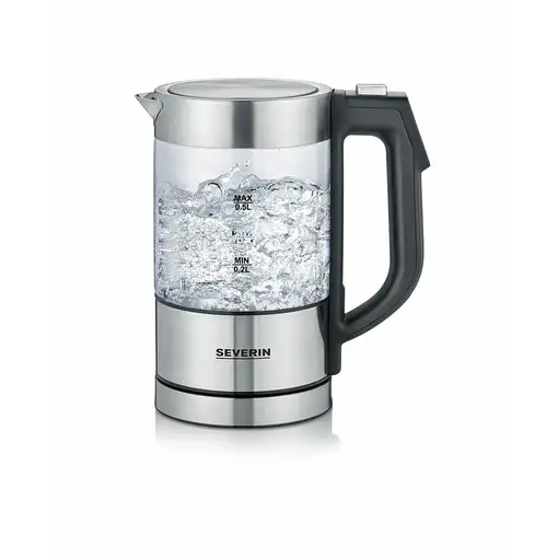 Severin WK 3458 tetera eléctrica 0,5 L 1100 W Negro, Transparente