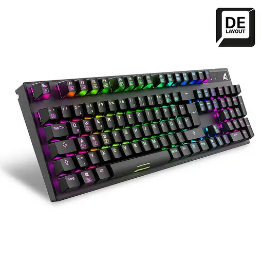 Sharkoon SKILLER SGK20 Brown teclado Juego USB QWERTZ Alemán Negro