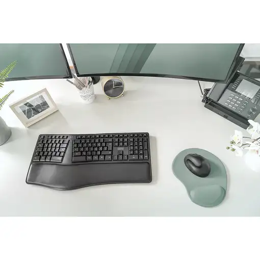 Digitus Teclado ergonómico, sin cable, 2,4 Ghz