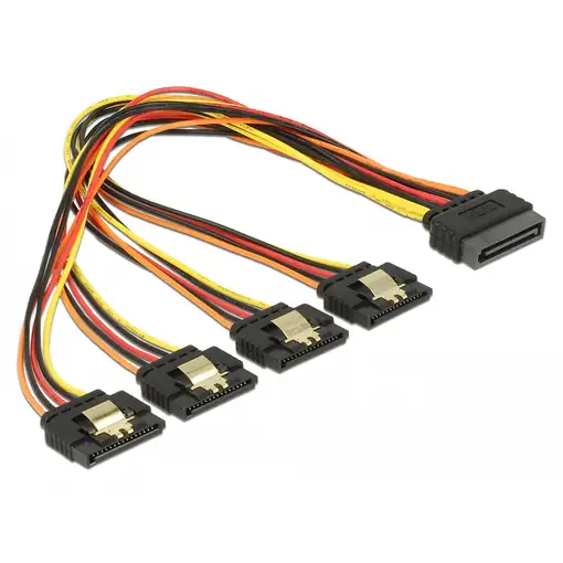 DeLOCK 60157 cable de SATA 0,3 m SATA de 15 pines 4 x SATA de 15 pines Multicolor