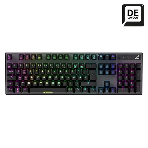 Sharkoon SKILLER SGK20 Red teclado Juego USB QWERTZ Alemán Negro