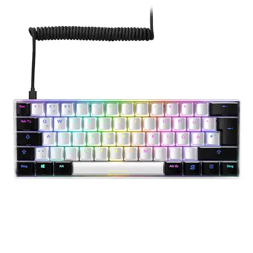 Sharkoon SGK50 S4 teclado Juego USB QWERTZ Alemán Blanco