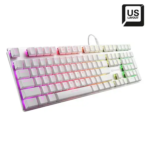 Sharkoon PureWriter RGB Blue teclado Juego USB QWERTY Inglés de EE. UU. Blanco