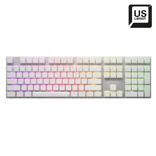 Sharkoon PureWriter RGB Blue teclado Juego USB QWERTY Inglés de EE. UU. Blanco