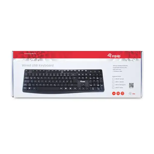 Equip 245210 teclado Oficina USB QWERTZ Alemán Negro