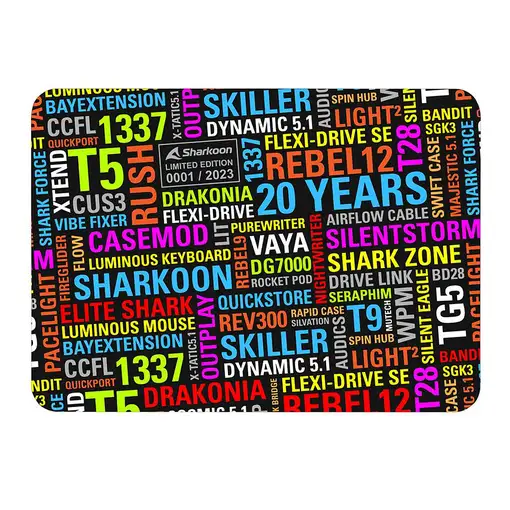 Sharkoon 20 Years Mouse Mat Alfombrilla de ratón para juegos Multicolor
