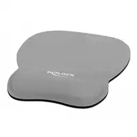 DeLOCK Alfombrilla para mouse ergonómica con reposamuñecas gris 245 x 206 mm