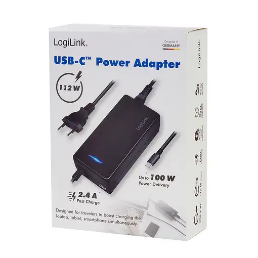 LogiLink PA0272 adaptador e inversor de corriente Interior 112 W Negro