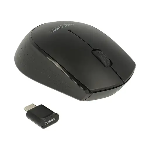 DeLOCK 12526 ratón Oficina Ambidextro RF inalámbrico Óptico 1000 DPI