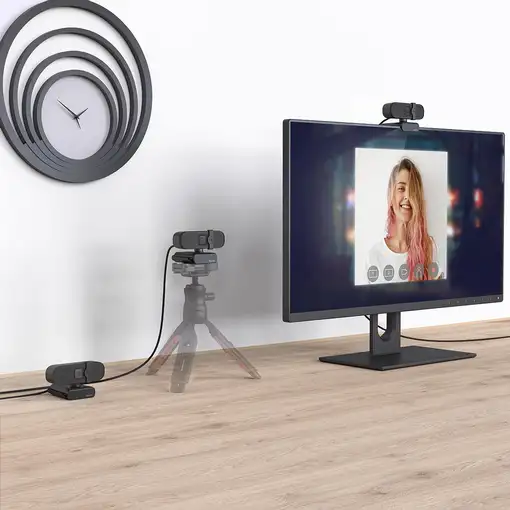 Hama | PC Webcam "C 400", calidad FULL HD, con micrófono y base para montar en pan