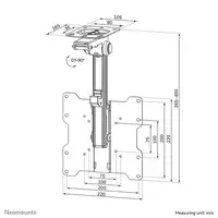 Neomounts FPMA-C020BLACK Soporte de techo para monitor/TV 10-40" - alt. 26,5-40 cm