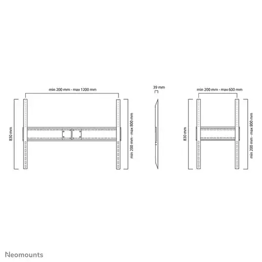 Neomounts LFD-W1500 Soporte de pared para TV 60-100" - fijo - horizontal y vertica