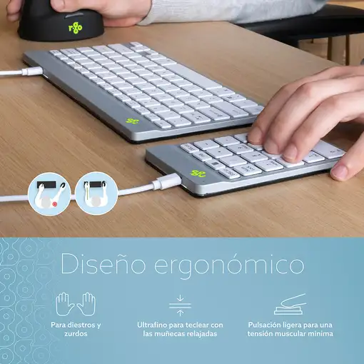 R-Go Tools Teclado numérico R-Go Numpad Break, teclado numérico ergonómico con sof