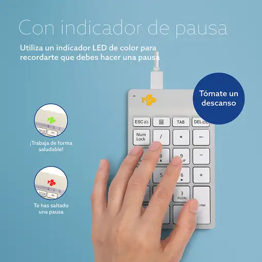 R-Go Tools Teclado numérico R-Go Numpad Break, teclado numérico ergonómico con sof