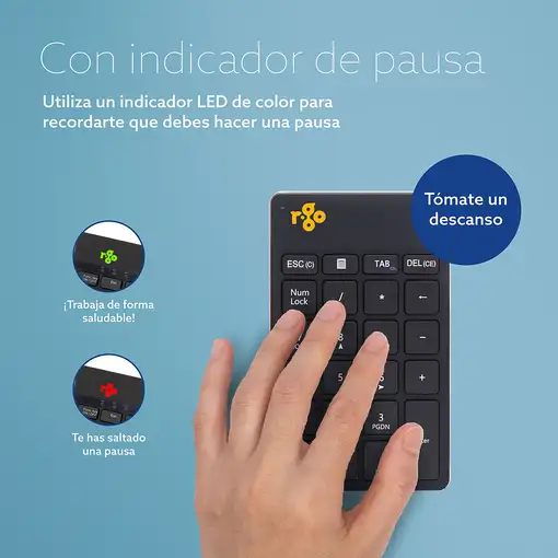 R-Go Tools Teclado numérico R-Go Numpad Break, teclado numérico ergonómico con sof