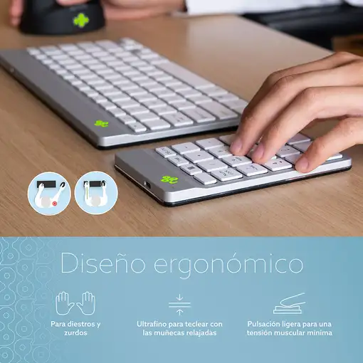 R-Go Tools Teclado numérico R-Go Numpad Break, teclado numérico ergonómico con sof