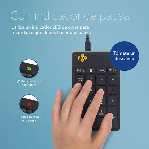 R-Go Tools Teclado numérico R-Go Numpad Break, teclado numérico ergonómico con sof