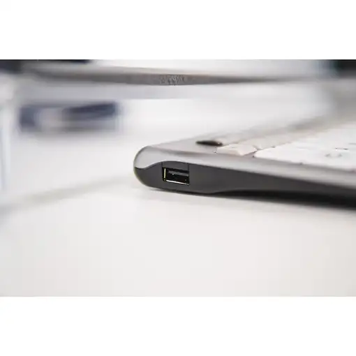 BakkerElkhuizen S-board 840 teclado Oficina USB QWERTZ Alemán Gris claro, Blanco
