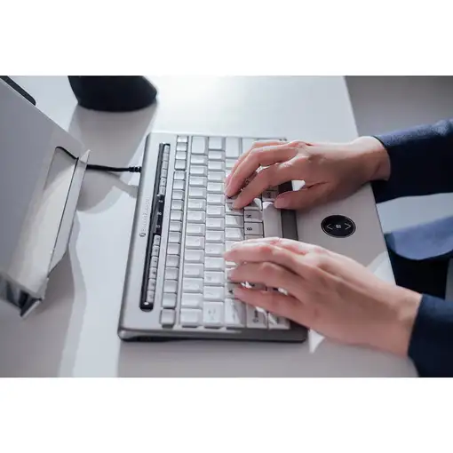 BakkerElkhuizen S-board 840 teclado Oficina USB QWERTZ Alemán Gris claro, Blanco