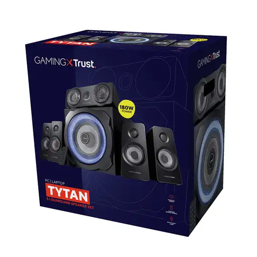 Trust GXT 658 Tytan 5.1 conjunto de altavoces 90 W Universal Negro 5.1 canales
