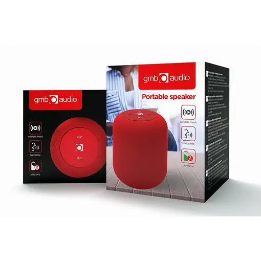 Gembird SPK-BT-15-R altavoz portátil o de fiesta Altavoz monofónico portátil Rojo