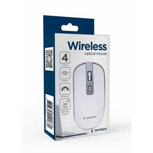Gembird MUSW-4B-06-WS ratón Oficina Ambidextro RF inalámbrico Óptico 1600 DPI