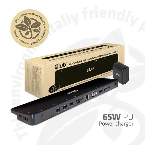 CLUB3D CSV-1564W65 base para portátil y replicador de puertos Acoplamiento USB 3.2