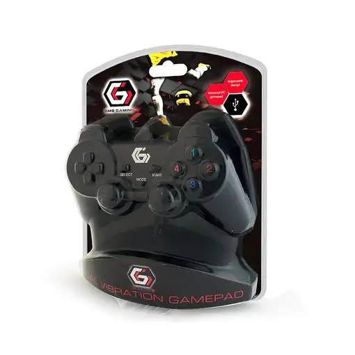 Gembird JPD-UDV-01 mando y volante Negro USB 2.0 Gamepad Analógico/Digital PC