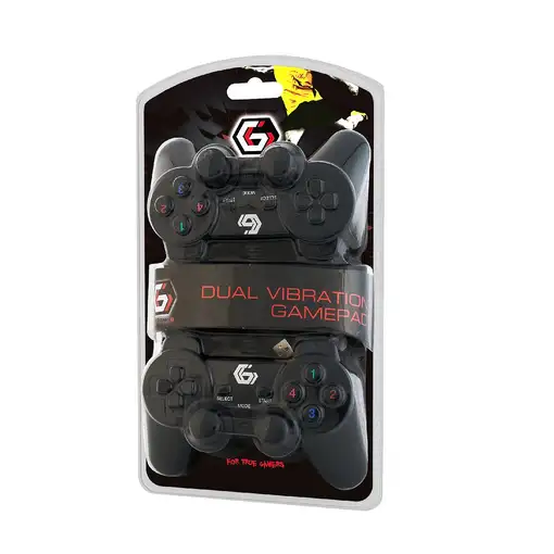 Gembird JPD-UDV2-01 mando y volante Negro USB 2.0 Gamepad Analógico/Digital PC