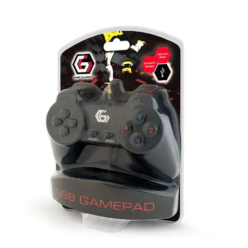Gembird JPD-UB2-01 mando y volante Negro USB 2.0 Gamepad PC