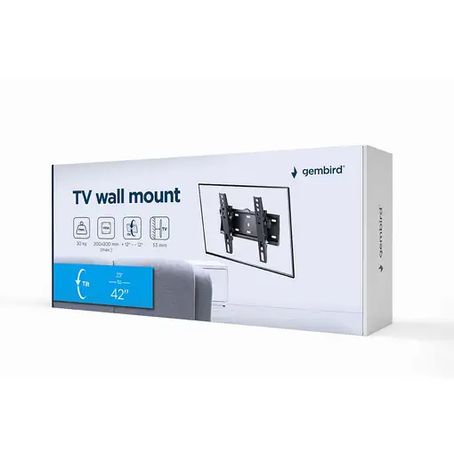 Gembird WM-42T-02 soporte para TV 106,7 cm (42") Negro