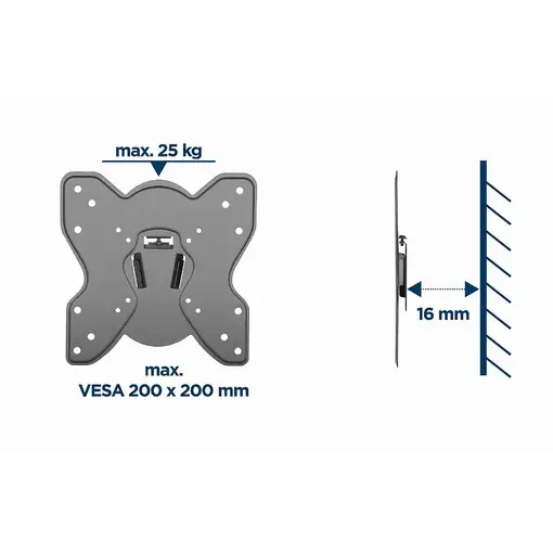 Gembird WM-42F-03 soporte para TV 106,7 cm (42") Negro