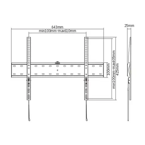 Gembird WM-70F-01 soporte para TV 177,8 cm (70") Negro