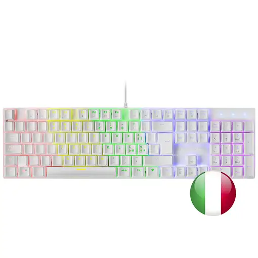 Mars Gaming MK422 Blanco, Teclado Mecánico Gaming RGB, Antighosting, Switch Mecáni