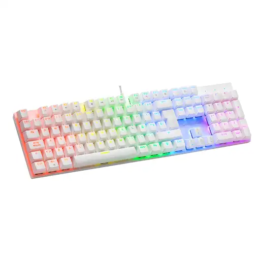 Mars Gaming MK422 Blanco, Teclado Mecánico Gaming RGB, Antighosting, Switch Mecáni