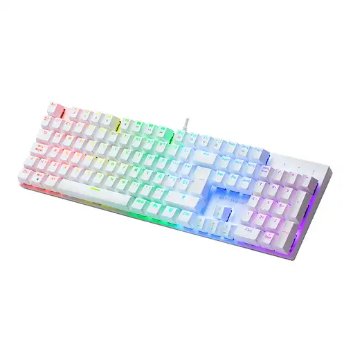 Mars Gaming MK422 Blanco, Teclado Mecánico Gaming RGB, Antighosting, Switch Mecáni