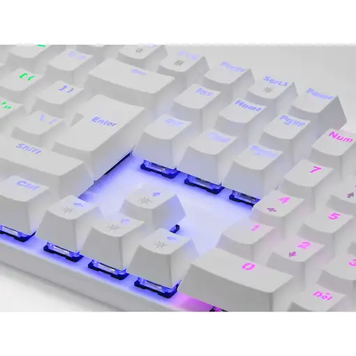 Mars Gaming MK422 Blanco, Teclado Mecánico Gaming RGB, Antighosting, Switch Mecáni