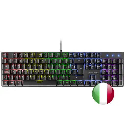Mars Gaming MK422 Negro, Teclado Mecánico Gaming RGB, Antighosting, Switch Mecánic