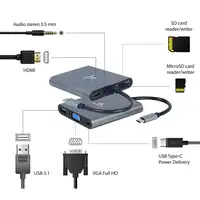 Gembird A-CM-COMBO6-01 base para portátil y replicador de puertos USB 3.2 Gen 1 (3