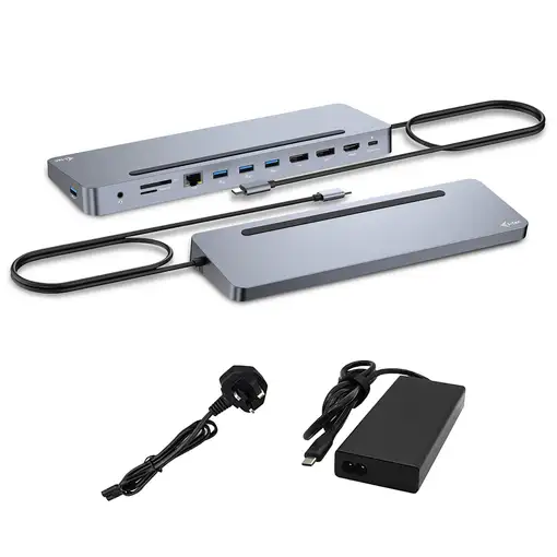 i-tec USB-C Metal Ergonomic 3x 4K Display Docking Station with Power Delivery 100