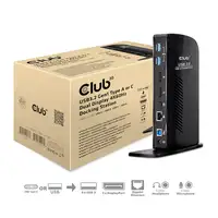CLUB3D USB3.2 Gen1 Type A or C Dual Display 4K60Hz Docking Station DisplayLink® Ce
