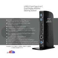 CLUB3D USB3.2 Gen1 Type A or C Dual Display 4K60Hz Docking Station DisplayLink® Ce