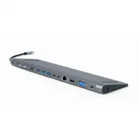 Gembird A-CM-COMBO9-01 base para portátil y replicador de puertos USB 3.2 Gen 1 (3