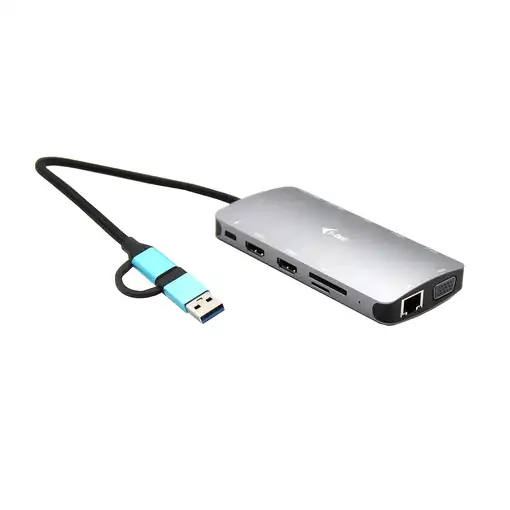 i-tec USB 3.0 USB-C/Thunderbolt 3x Display Metal Nano Dock with LAN + Power Delive